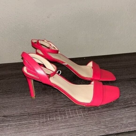 Nine West Pink Casual Open Toed Ankle Strap Casual Stiletto Heels Size 9.5 - Picture 2 of 8